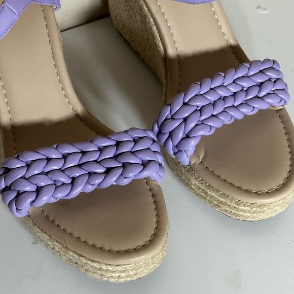 BP Nordstrom Goldie Wedge  Purple Lavender Braided Espadrille Sandals New 11 - Picture 3 of 7